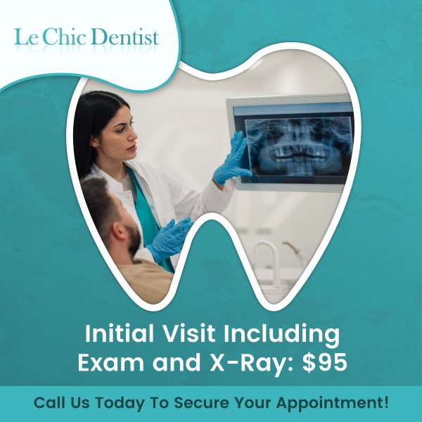Experience your initial visit for just $95, which includes a comprehensive exam and X-ray at Le Chic Dentist, led by Dr. Maryam Hadian, DDS. Our team provides a thorough evaluation to ensure your oral health is on track. With the latest technology, we offer clear insights into your dental needs. Take the first step toward a healthier smile with this affordable and convenient offer! For more information, contact us today or schedule an appointment online. We are conveniently located at 3755 Sawtelle Blvd, Los Angeles, CA 90066.
