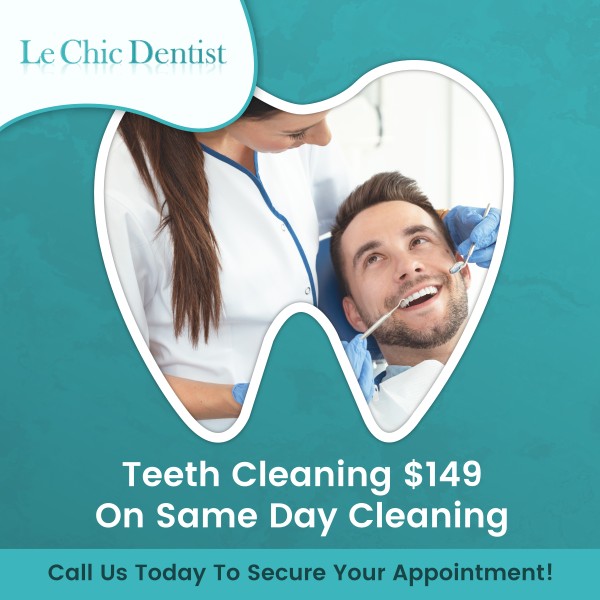 Get a professional teeth cleaning for just $149 with our same-day cleaning offer at Le Chic Dentist, led by Dr. Maryam Hadian, DDS! We use the latest techniques to ensure your teeth are sparkling clean and your oral health is in top shape. Our friendly team is here to provide you with top-notch care and make your visit as comfortable as possible. For more information, contact us today or schedule an appointment online. We are conveniently located at 3755 Sawtelle Blvd, Los Angeles, CA 90066.
